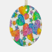 Impressionistische pasteelValentijn Harten Keramisch Ornament (Rechts)