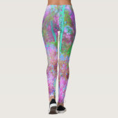 Impressionistische roze en Turquoise Abstracte tui Leggings (Achterkant)
