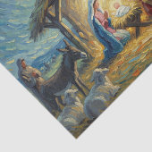 Impressionistische Schilderij Kerststal Tissuepapier (Detail)