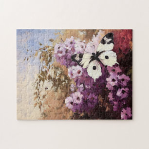Impressionistische vlindertuin schilderij legpuzzel