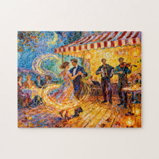 Impressionistische zomerse buitenscène danscafé vi legpuzzel