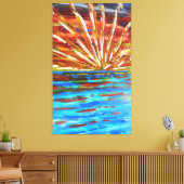 Impressionistische zonnestraling canvas afdruk (Insitu (Woonkamer))