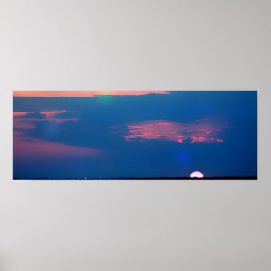 Impressionistische Zonsondergang vanaf de Zee Post Poster