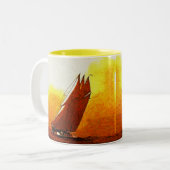 Impressionniste voile Yacht Atlantic Ceramic Mug (Devant gauche)