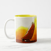 Impressionniste voile Yacht Atlantic Ceramic Mug (Gauche)