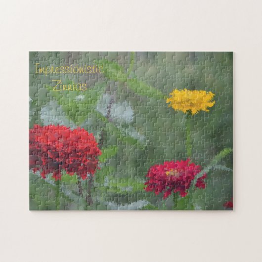 Impressionniste Zinnia Grand Puzzle (Horizontal)