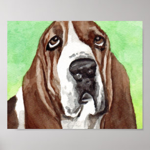 Impressions d'aquarelle Basset Hound