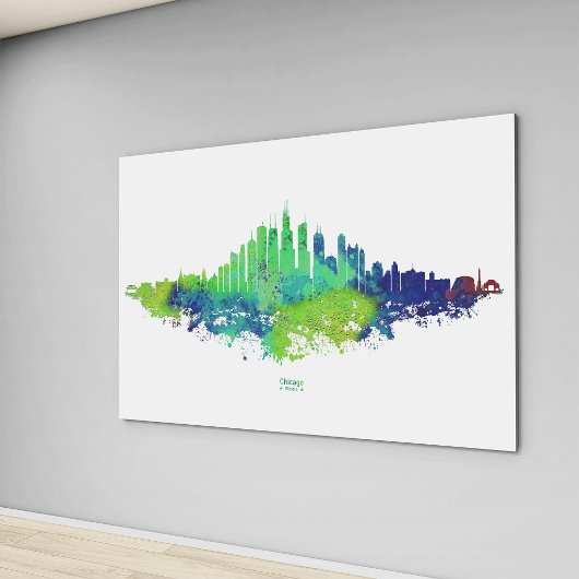 Impressions d'art à l'aquarelle de la skyline de C