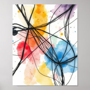 Impressions de lignes d'art abstrait moderne sur t