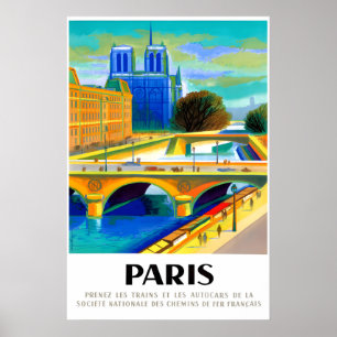 Impressions de vieilles affiches de voyage à Paris