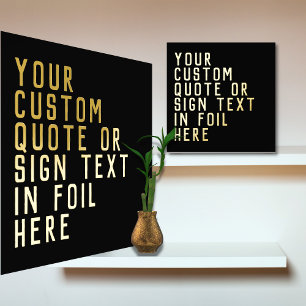 Impressions Dorure 12x12 Black GOLD Custom Sign Quote Bold Block Poli