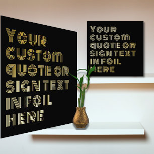 Impressions Dorure 12x12 Black GOLD Custom Sign Quote RETRO Police