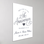 Impressions Dorure 25e anniversaire Mariage d'argent réel (Poser)