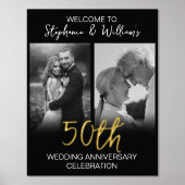 Impressions Dorure 2 Photo 50e anniversaire de Mariage Affiche de bie (Recto)