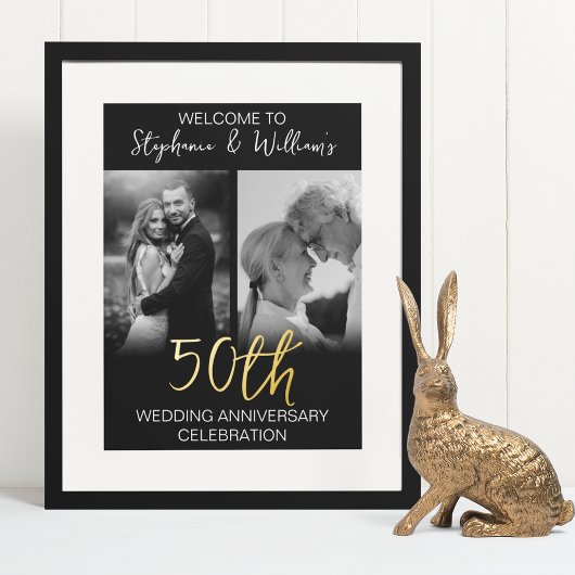 Impressions Dorure 2 Photo 50e anniversaire de Mariage Affiche de bie