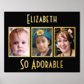 Impressions Dorure 3 photo si adorable ajouter nom noir or (Recto)