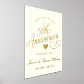 Impressions Dorure 50e anniversaire de Mariage d'or réel (Poser)