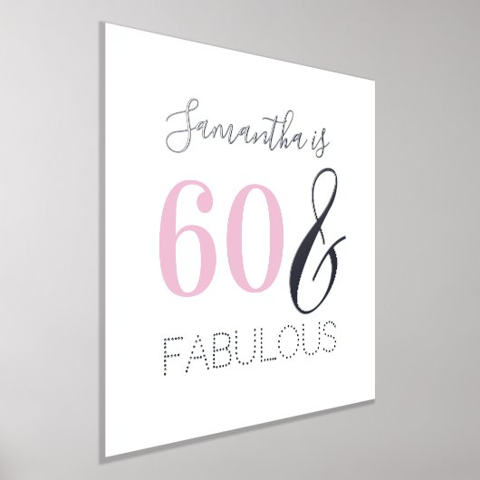 Impressions Dorure 60e anniversaire 60 et fabuleux anniversaire Pink (Poser)