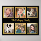 Impressions Dorure 6 Photo Collage de texte personnalisé Black Gold (Recto)