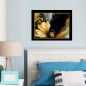 Impressions Dorure abstrait chic noir floral (In situ (chambre))