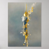 Impressions Dorure Abstraite silhouette face or bleu jaune gris (Recto)