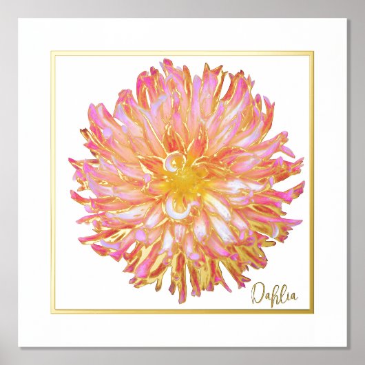 Impressions Dorure Accessoires d'huile Dahlia affiche d'impression (Recto)