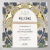 Impressions Dorure Affiche de bienvenue Bougainvillea Marine Mariage  (Recto)