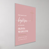 Impressions Dorure Affiche de bienvenue de Baptême de Croix d'Or mini (Poser)