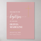 Impressions Dorure Affiche de bienvenue de Baptême de Croix d'Or mini (Recto)