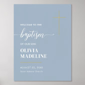 Impressions Dorure Affiche de bienvenue de Baptême de Croix d'Or mini (Recto)