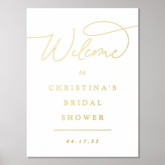 Impressions Dorure Affiche de bienvenue d'événement Foil Script simpl (Recto)