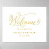Impressions Dorure Affiche de bienvenue Mariage de calligraphie éléga (Recto)