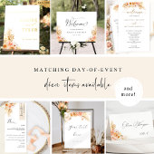 Impressions Dorure Affiche de bienvenue Mariage de Peach Floral Real