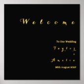 Impressions Dorure Affiche de bienvenue mariage minimum Black Real Go (Recto)