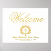 Impressions Dorure Affiche de bienvenue Mariage Monogramme doré (Recto)