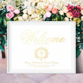 Impressions Dorure Affiche de bienvenue Mariage Monogramme doré