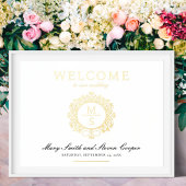Impressions Dorure Affiche de bienvenue Mariage Monogramme doré