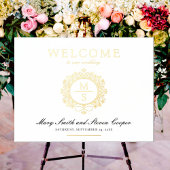 Impressions Dorure Affiche de bienvenue Mariage Monogramme doré