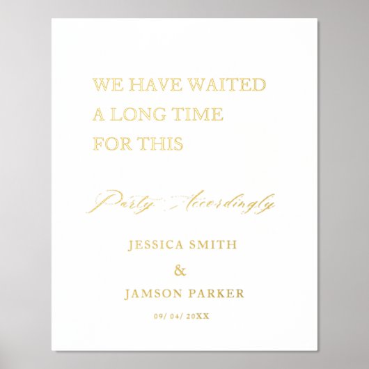 Impressions Dorure Affiche de bienvenue Mariage par parti (Recto)