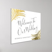 Impressions Dorure Affiche de bienvenue mariage Tropical Palm Gold (Poser)