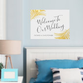 Impressions Dorure Affiche de bienvenue mariage Tropical Palm Gold (In situ (chambre))