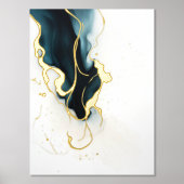 Impressions Dorure Affiche illuminée d'art abstrait doré en feuille d (Recto)