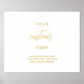 Impressions Dorure Ajouter Votre Propre Texte, Élégant Panneau Person (Recto)