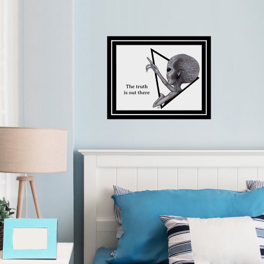 Impressions Dorure Alien gris, la vérité est là (In situ (chambre))