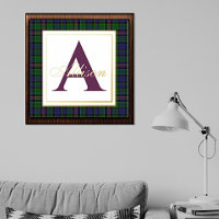 Allison Tartan Plaqué Monogramme Imprimantes à hui
