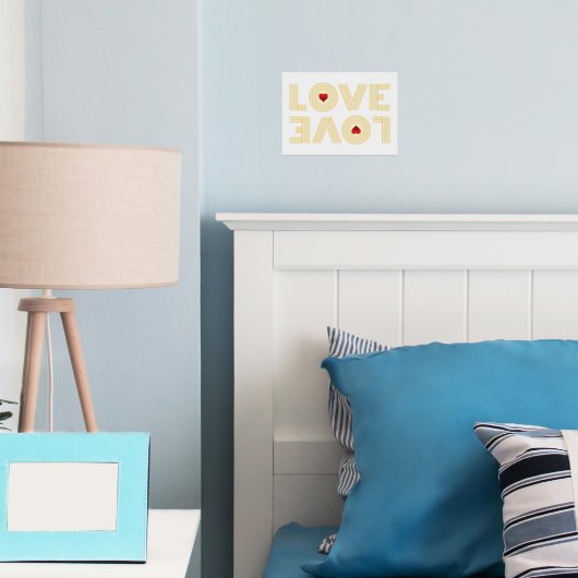 Impressions Dorure "AMOUR" À l'envers mot et coeur rouge (In situ (chambre))