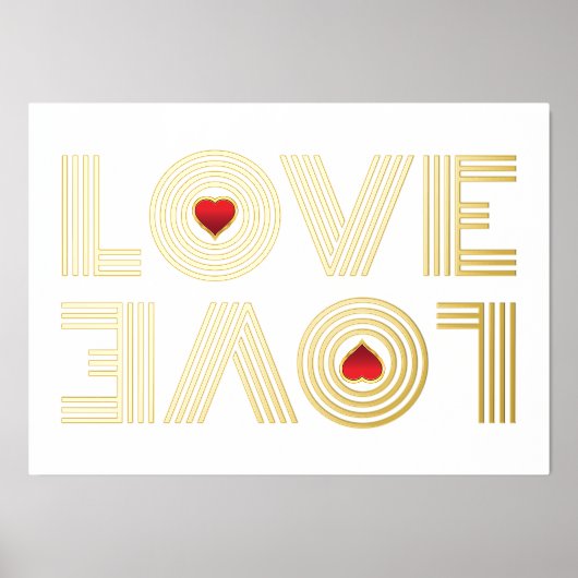 Impressions Dorure "AMOUR" À l'envers mot et coeur rouge (Recto)