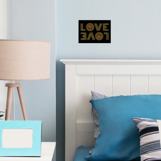 Impressions Dorure "AMOUR" À l'envers mot et coeur rouge noir (In situ (chambre))