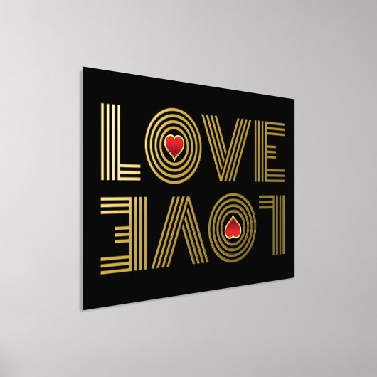 Impressions Dorure "AMOUR" À l'envers mot et coeur rouge noir (Poser)