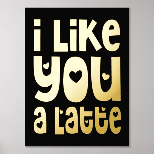 Impressions Dorure Amusant Je T'Aime Un Latte Black Luxe (Recto)